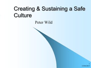 Promoting a culture of Safety - Peter Wild - Team