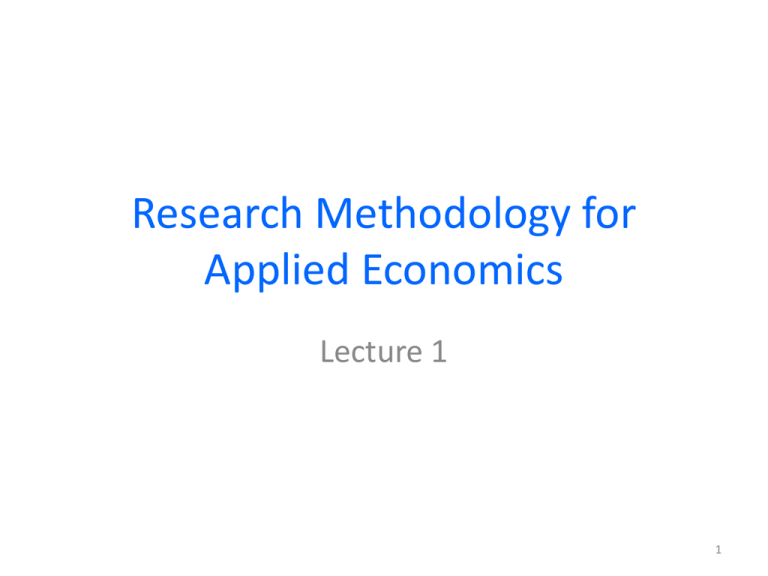 research methodology in economics