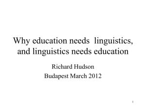 Why education needs linguistics, and vice versa