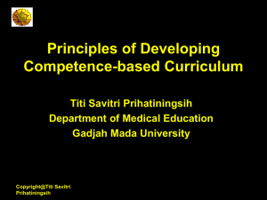 Development of Competence-based Curriculum