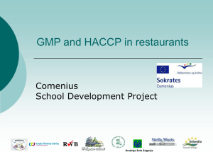 GMP and HACCP in restaurants - GMP and HACCP in school