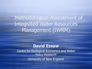 **Methodological Assessment of Integrated Water Resources