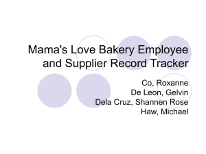 Mama`s Love Bakery Employee and Supplier Record Tracker
