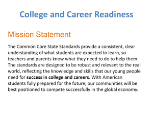 College and Career Readiness, PowerPoint