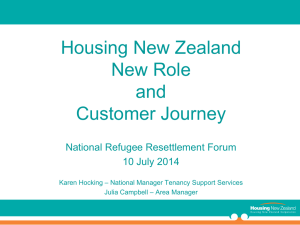 Housing New Zealand: new role and customer journey