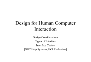 Design for Human Computer Interaction