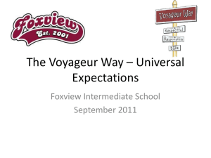 PBIS – Universal Expectations - Unified School District of De Pere