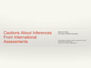 Cautions About Inferences From International Assessments