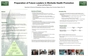 Preparation of Future Leaders in Worksite Health Promotion
