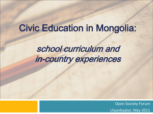 Civic Education in Mongolia - Council for a Community of