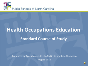 Health Science Education Standard Course of Study