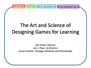 PowerPoint slides - Games For Learning Institute