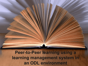Peer-to-peer learning in on ODL environment