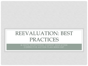 a reevaluation is not required - Division of Special Education