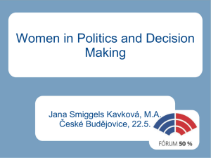 Women in Czech Politics and the Role of NGO Forum 50 %