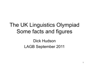 The UK Linguistics Olympiad Some facts and figures