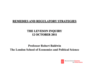 Presentation by Professor Robert Baldwin