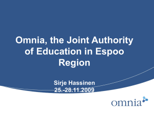 P1 Omnia, the Joint Authority of Education in Espoo - tool