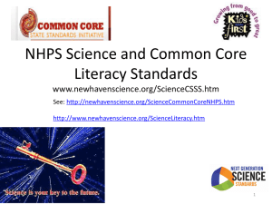 NHPS Science and Common Core Literacy Standards