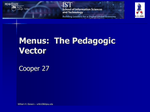 Menus: The Pedagogic Vector