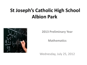 Mathematics Extension 1 - St Joseph`s Catholic High School