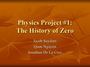 Physics Project #1: The History of Zero
