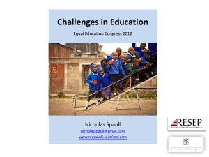 Equal Education presentation - Nic Spaull