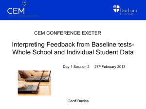 Interpreting Feedback from Baseline Tests