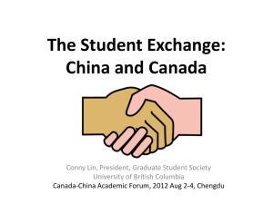 The Student Exchange: China and Canada