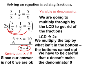 Solving Algebraic Fraction Equations and Proportions