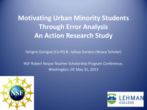 Motivating Urban Minority Students through Error Analysis