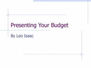 Presenting Your Budget