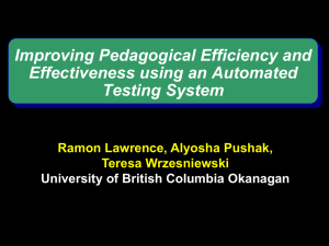 Improving Pedagogical Efficiency and Effectiveness using