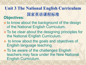 Unit 3 The National English Curriculum 国家英语课程标准Objectives