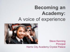 Becoming an Academy: A voice of experience Steve