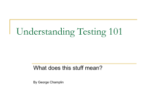 Understanding Testing 101 - Greenville County School District