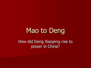 Mao to Deng - Darien Public Schools