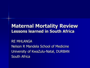 Maternal Mortality Review - UNC Gillings School of Global Public