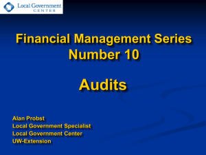Audits - UW-Extension`s Local Government Center
