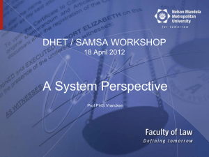 A system perspective 18 April 2012