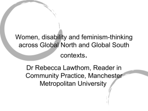 Women, disability and feminism-thinking across Global North and