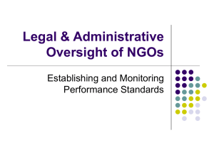 Legal & Administrative Oversight of NGOs
