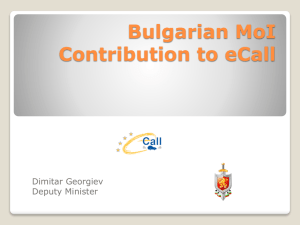 Bulgarian MoI Contribution to eCall, by Dimitar Georgiev, Deputy