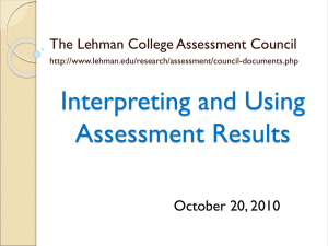 Interpreting and Using Assessment Results