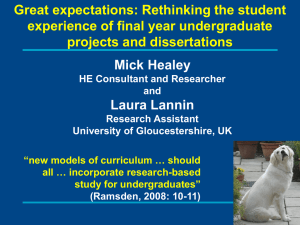 Rethinking final year projects and dissertation