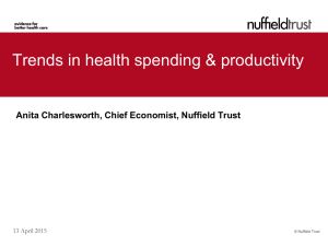 Trends in health spending & productivity