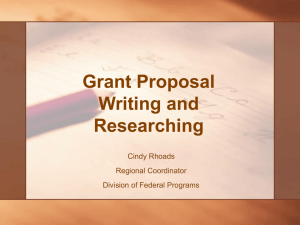 Grantsmanship 101: Grant Proposal Writing and Researching