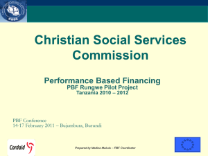 PPP situation in Tanzania - Performance Based Financing