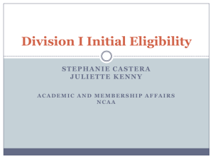 Division I Initial Eligibility