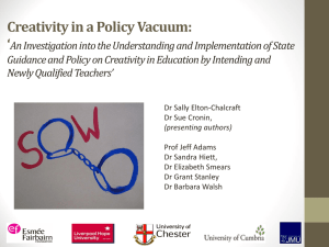 Sally Elton Chalcraft creativity in a policy vacuum